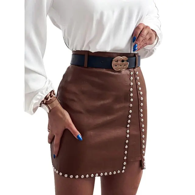 High Waist Mini Skirt (Falda Cintura Alta Con Pedrería)